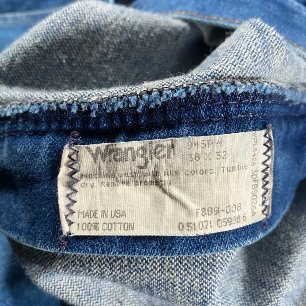 Vintage Wrangler 945PW Jeans‎ Mens 38x32 Blue Made in USA Western Bootcut Denim